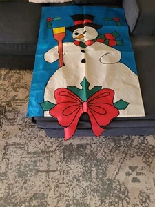 Christmas, Snowman, Outdoor Flag Banner 28x40 VG 1998 four star - Picture 1 of 5