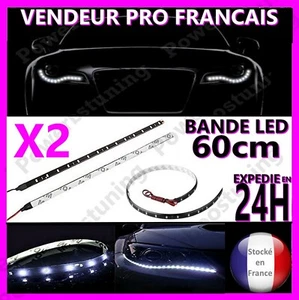 2 BANDE A LED SMD BANDEAU RUBAN EN BLANC 12V POUR VOITURE ECLAIRAGE D EXTERIEUR - Photo 1/12