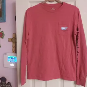 Vineyard Vines Youth Salmon Large 16 Patriotic Flag whale Chicago Pocket Top - Picture 1 of 8