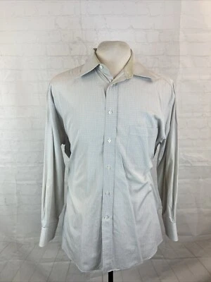 Camisa de vestir de algodón a cuadros beige Canali para hombre 16,5 - 42 $295 Foto 1 de 4