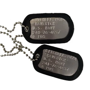 DogTag Piastrine Militari Inox con incisione Top Gun MAVERICK DogTags - Foto 1 di 7