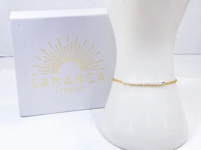 Pulsera Samanca delicada piedra lunar curativa en oro Foto 1 de 4
