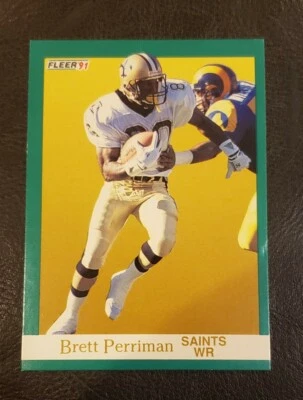 1991 Fleer Football #302 Brett Perriman  - Image 1 of 2