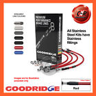 Goodridge Stl Red Hoses For Saab 9-3 Convertible 2.0T Aero 03on SSB0510-4C-RD