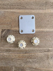 Vintage Teisco Audition Kawai Guitar Knob Set 2 Volume Tone Japan + Neck plate - Picture 1 of 6