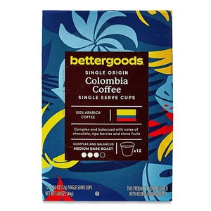 bettergoods Single Origin Colombia Coffee, Medium Dark Roast 0.42 oz, 12 Count - Picture 1 of 6