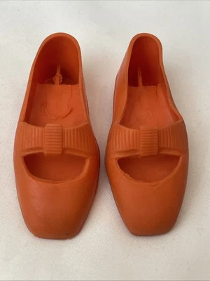 1969 Ideal Crissy кукла оранжевый T ремень бант плоский пряжки туфли - бархат, Crissy - Изображение 1 из 4