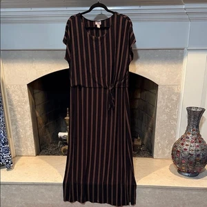 Chico's Black and Brown Striped Maxi Dress size XL - Picture 1 of 6