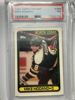1990 Topps Tiffany Mike Modano (RC) PSA 7 Rookie #348 - Image 1 of 2