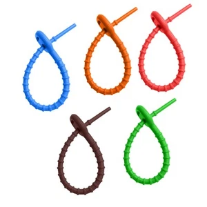 10 Pcs Silikondrahtstreifen Reisen Kabel Halter Selbstsichernder Kabelbinder - Afbeelding 1 van 12