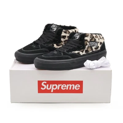 VN0A5KYABMA Supreme Vans Skate Leopard Half Cab 92 Black Animal Beige (Herren) - Bild 1 von 4