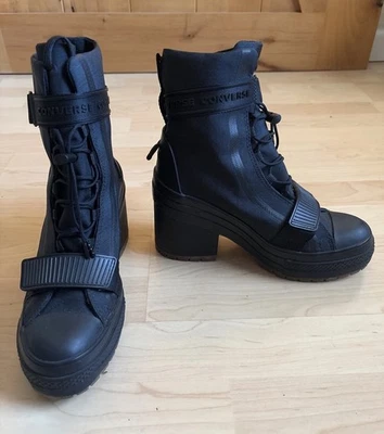 Converse Chuck Taylor All Star GR82 Lace-Up Platform Heel Combat Boots Black 7.5 - Image 1 of 4