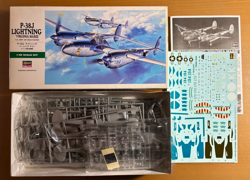 HASEGAWA 09101 - P-38J LIGHTNING 'VIRGINIA MARIE' - 1/48 PLASTIC KIT - Immagine 1 di 1