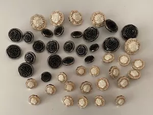 Bundle lot 45pcs 3d rose floral plastic buttons jacket sew on half shank buttons - Picture 1 of 11