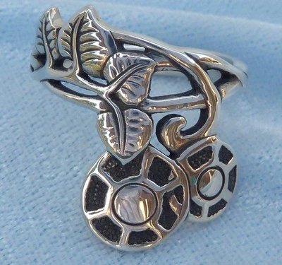 Anillo Repousee Vintage Esterlina Art Nouveau, Tamaño 6.5, 7.5, 8 y 8.5, Konder #540 Foto 1 de 4