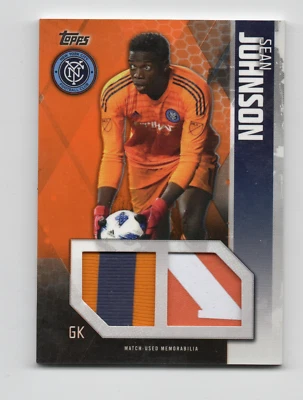 2019 Topps Sean Johnson Dual Relic orange 11/25 - Image 1 of 2