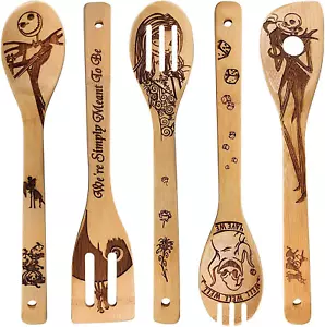 Nightmare before Christmas Gifts - 5 PCS Wooden Spatulas for Cooking,Jack Skelli - Picture 1 of 7