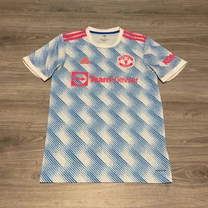 Authentic Adidas 2021 2022 Manchester United Away Soccer Jersey Men's Size Small - Picture 1 of 6