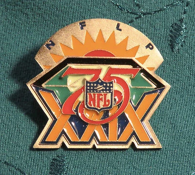 Super Bowl XXIX NFLP Players Pin numbered 360/500 49ers Chargers 1995 NFL 75th - Image 1 of 2