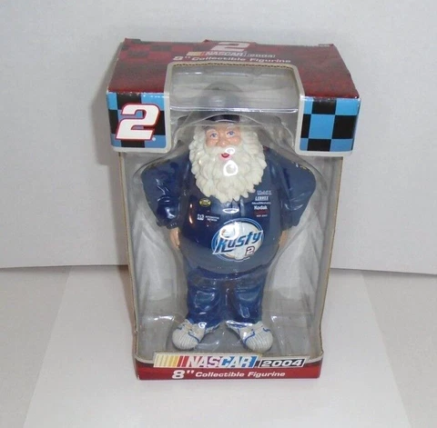 RUSTY WALLACE NASCAR 8'' COLLECTIBLE SANTA FIGURINE WITH BOX 2004 Cover
