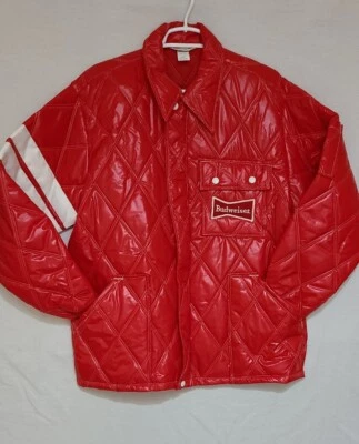 Vtg Swingster Budweiser Quilted Puffer Patch Jacket Men's Sz Large  - Image 1 of 4