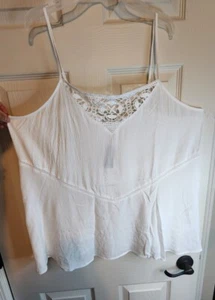 Womens Cami White Express Lace High Neck Cami- Size XLarge NEW Plus - Picture 1 of 11