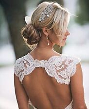 Women's Austrian Crystal Wedding Bridal Flower Leaf Cluster Hair Band Clear S...