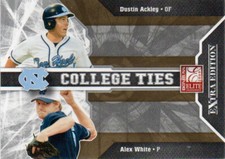 2009 Donruss Elite Extra Edition College Ties Gold Dustin Ackley/Alex White /100