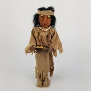 Hand Carved Wood Handmade Crafted Indian Indigenous Native American Ethnic Doll - Picture 1 of 12