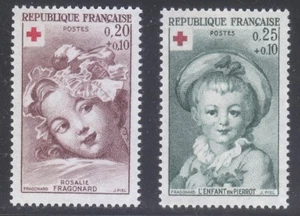 France 1962 MNH Mi 1418-1419 Sc B365-B366 Rosalie Fragonard et enfant habillés ** - Photo 1 sur 1