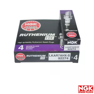 New Set of 4 NGK Ruthenium HX High Ignitability Spark Plug LKAR7AHX-S / 92274 - Picture 1 of 5