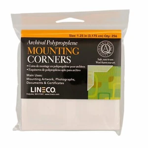 Lineco Archival Polypropylene Mounting Corners, Full View, 1.25 inch, 256 Pack - Picture 1 of 1