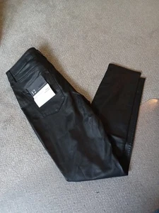 White House Black Market, Skinny High Rise, Coated Black Jeans, Size 12 NWT - Picture 1 of 5