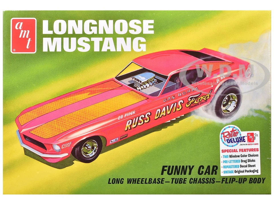 SKILL 2 MODEL KIT 1969 FORD MUSTANG LONGNOSE FUNNY CAR 1/25 SCALE BY AMT AMT1268