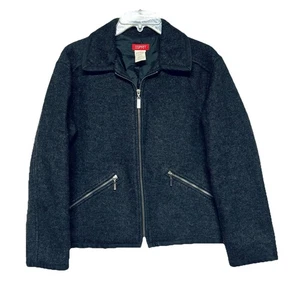Vintage Esprit Wool Blend Full Zip Jacket with Zip Pockets Lined Charcoal Gray S - Picture 1 of 3