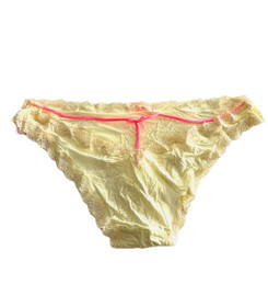 Victoria's Secret Dream Angels Lace-Trim T-Back Cheekini Panty Light Yellow