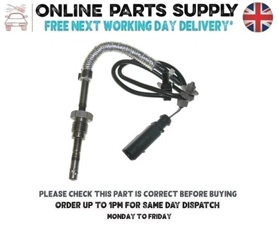 Sensor de temperatura de gases de escape para AUDI A4 B8 Avant 2.0 TDI quattro 2008 a 2015 - Nuevo Foto 1 de 4