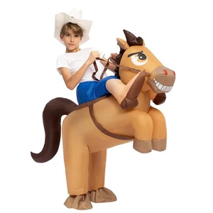 Inflatable Horse Costume Cowboy Riding a Horse Air Blow-up Deluxe Halloween C... - Picture 1 of 9