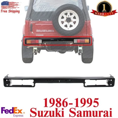 Parachoques trasero pintado de acero negro para Suzuki Samurai 1986-1995 Foto 1 de 4