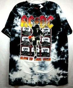 AC/DC XL Tie Dye T-Shirt BLOW UP YOUR VIDEO Graphic Tee Rock Album RARE TAG NEW - Picture 1 of 4
