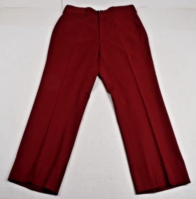 Vintage Wool Pants Hickey Freeman Size W32 L28 60s Merlot Straight Leg Made USA - Image 1 of 4