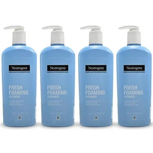 4 pack Neutrogena FRESH FOAMING CLEANSER Makeup Remover Discontinued LARGE 9.6oz - Picture 1 of 2