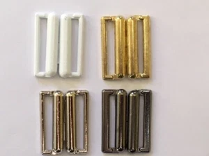 Fermeture de Bikini Métal 20 MM Bikini Fermetures Bikini Argent Blanc Noir - Zdjęcie 1 z 2