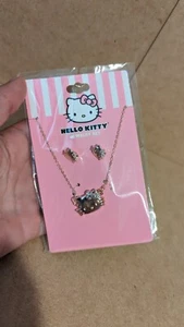 Hello Kitty Jewelry Set - Rose Gold w/Rhinestones - Picture 1 of 3