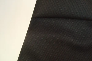 4+ yd English WOOL Fabric Luxury Super 100s Suiting 9.5 oz Black Stripe 150" BTP - Picture 1 of 4