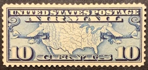 US Stamps #C7 MH OG, 10 cent United States and two planes Airmail SCV $2.25 - Picture 1 of 2