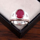 Natural Ruby Gemstone with 925 Sterling Silver Ring for Men's #150
