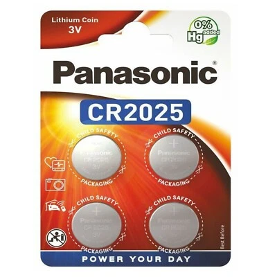 Panasonic CR2025 batteria litio 3V coin cell DL/KCR/LM2025-Toys Key-2034 scadenza
