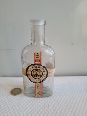 Ancien flacon en verre Elixir dentifrice des RP.PB Bénédictins Pharmacie 15cm - Photo 1/4