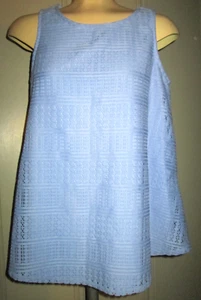 New Directions SLEEVELESS dressy ladies' top-PREOWNED-SZ M-BLUE LINED LACE-NICE - Bild 1 von 8